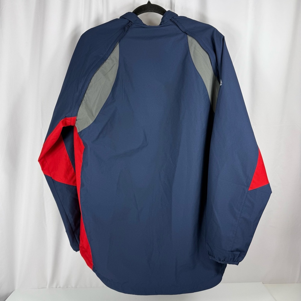 Majestic Cool Base Men's M 1/4 Zip Pullover Blue Red Jacket Removable Sleeves - Picture 2 of 16